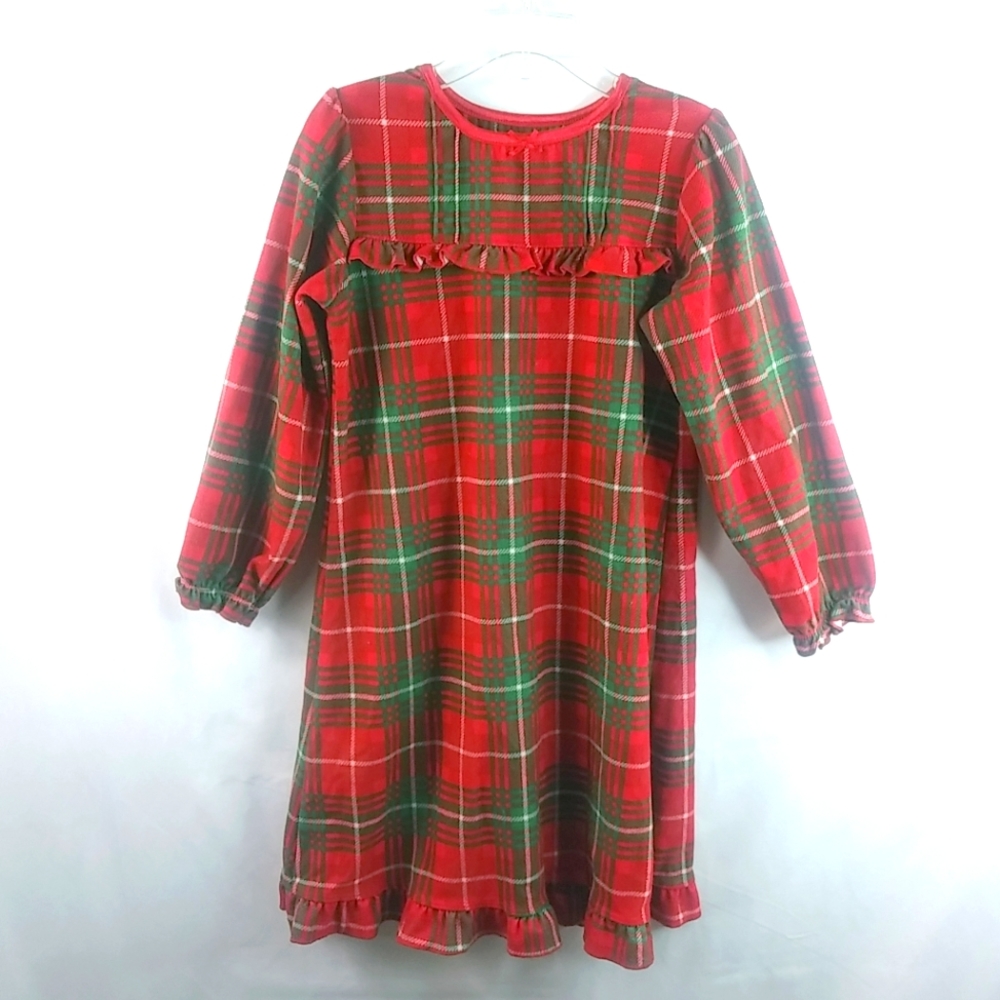 Carters Super Comfy S Girls Green Red Plaid Flannel Dress Kids